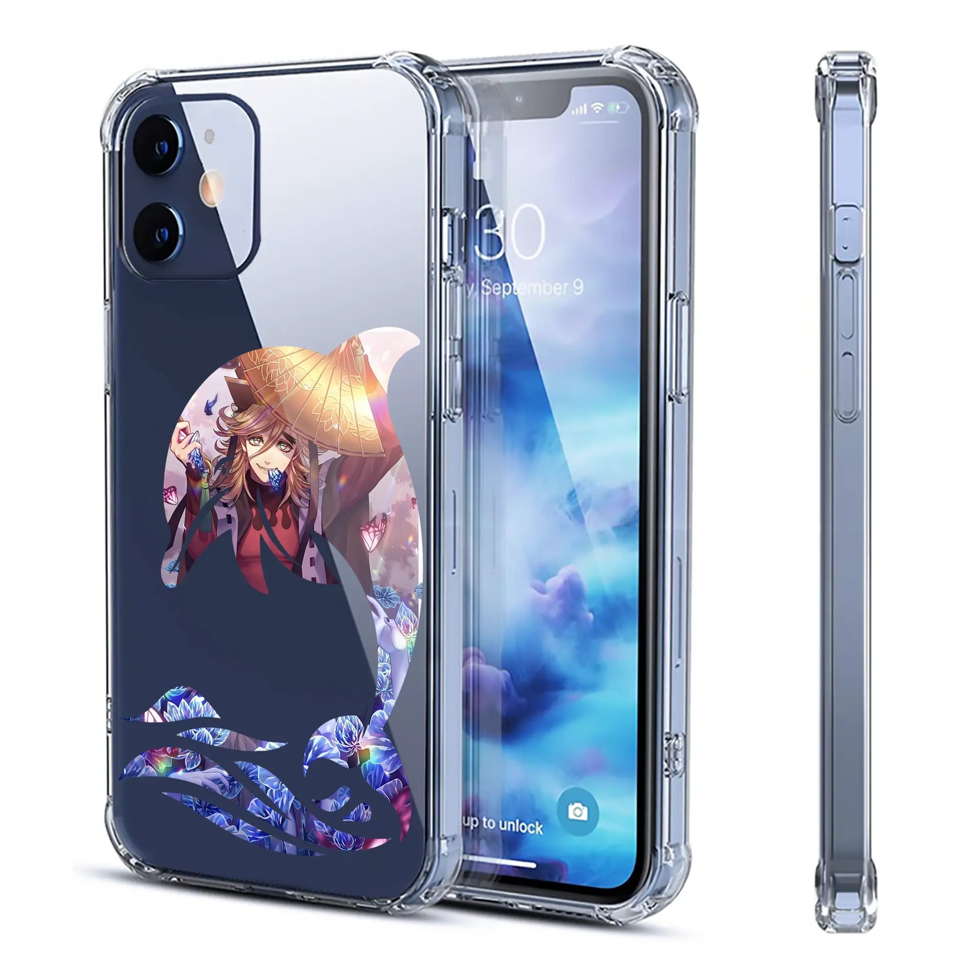 鬼滅の刃 グッズ,童磨 - IPhone 12シリーズ対応 ・ 透明スマホケース ・ クリアソフトケース ・ TPU素材 ・ 耐衝撃 ・ 高密着 ・ 防汚 防指紋 ・ 簡単着脱